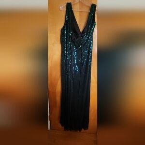 Emerald green sequined dress